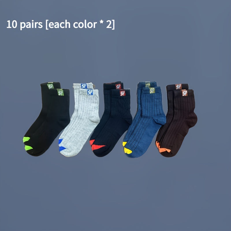 10 Pairs All Season Deodorant Sweat Absorbing Crew Socks