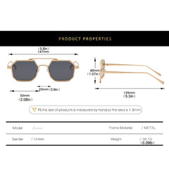 LeonLion Square Sunglasses Men's Glasses Metal Retro Eyewear
