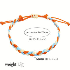 Girls Adjustable Braided Boho Style Bracelet Decorative Accessories