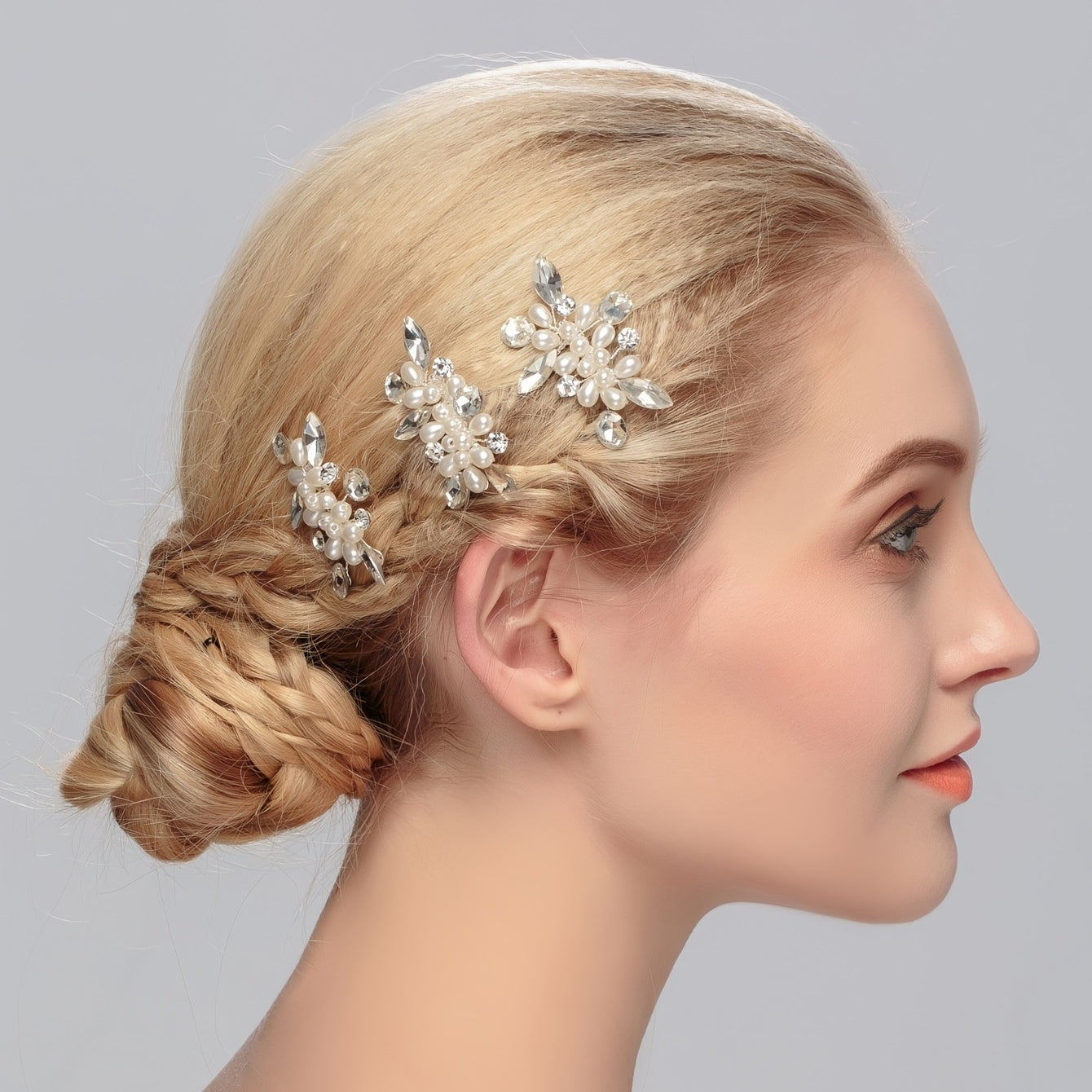Bridal Rhinestone Faux Pearl Hair Comb Wedding Hair Accessories