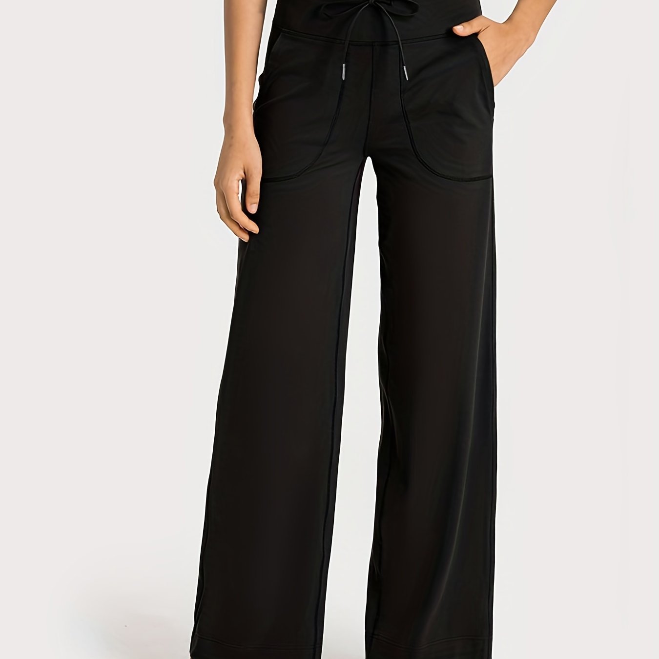 Wide Leg Causa Sports Pants Elastic Waist Casual Fitness Pants