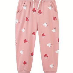 Girls' Jogger Sweatpants Drawstring Waist Casual Comfort Sports Trousers