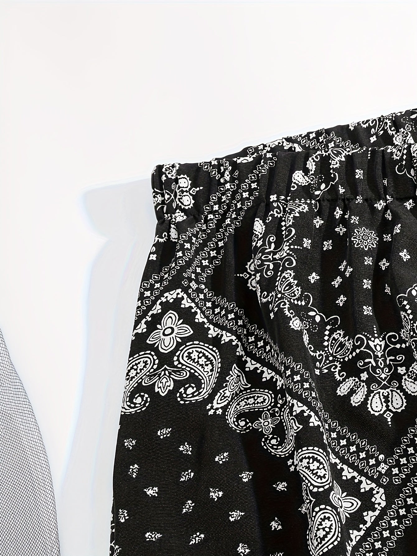 Paisley Scarf Print Wide Leg Pants