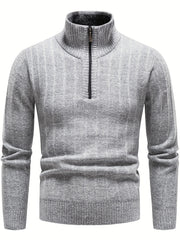 Men's Knitted Sweater Casual Warm Herringbone Pullover For Spring Fall