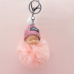 2pcs Hair Ball Keychain Backpack Pendant Christmas Gift
