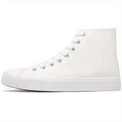 Women's High Top Canvas Lace Up Flat Walking Shoes