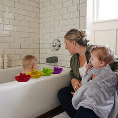 Rainbow Stacking Boats Non-Toxic Bath Toys for Boys and Girls