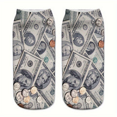 3D Dollar Printed Socks for Men and Women - Novelty Gift