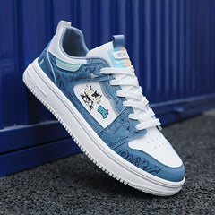 Men's Cartoon Graphic Skate Shoes Lace-Up Sneakers