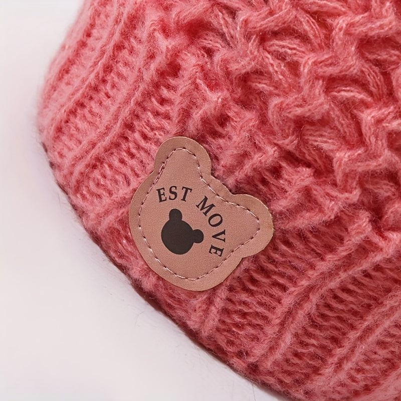 Kids Winter Hat And Scarf Set Warm Knitted Boys Girls