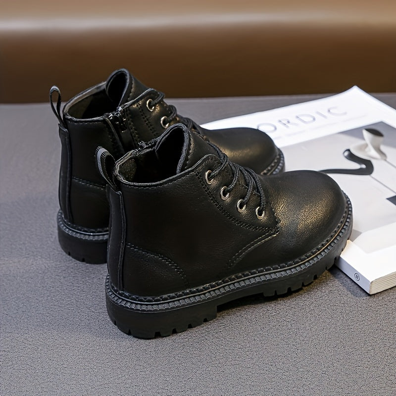 Girls Solid Ankle Boots with Zipper Lightweight Non Slip Boots