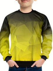 Kid's Gradient Sweatshirt Geometric Pattern Unisex Pullover Top