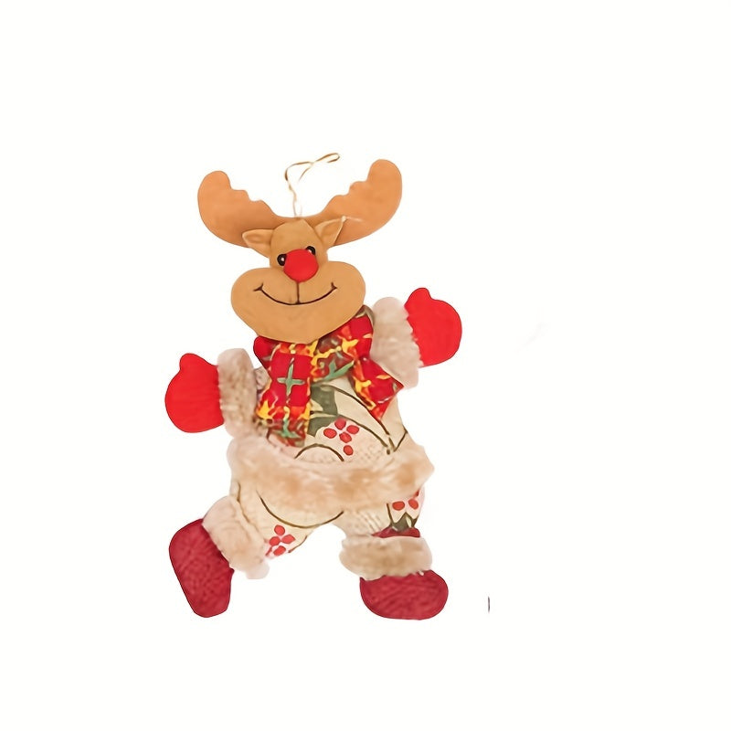 Christmas Ornaments Dancing Dolls Snowman Deer Bear Fabric Dolls