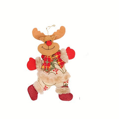 Christmas Ornaments Dancing Dolls Snowman Deer Bear Fabric Dolls