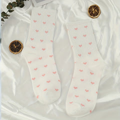 Heart Print Socks Comfy Mid Tube Women's Stockings