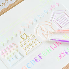 8Pcs Painting Template Hollow Lace Ruler DIY Journal Reusable Stencil Animals