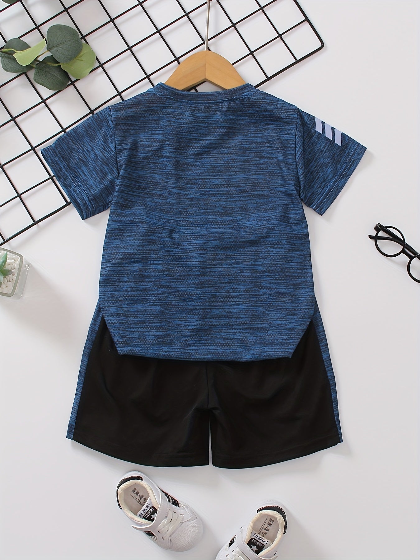 Boys Sports Outfit Set Quick drying T shirt & Shorts Kids Summer Clothes