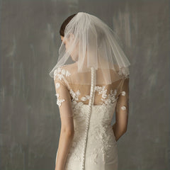 Double Layer Short Head Veil With Comb Mesh Veil Bridal Wedding Hair Accessories