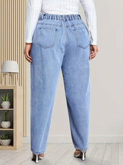 Button Fly High Rise Baggy Jeans