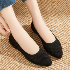Women's Knitted Ballet Flats Soft Sole Slip On Flats