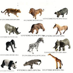 Mini Farm Wild Animal Figures Set Lion Tiger Zebra Giraffe PVC Educational Toy