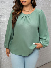 Textured Long Sleeve Blouse