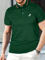 Unicorn Print Men's Casual Button Up Polo Shirt