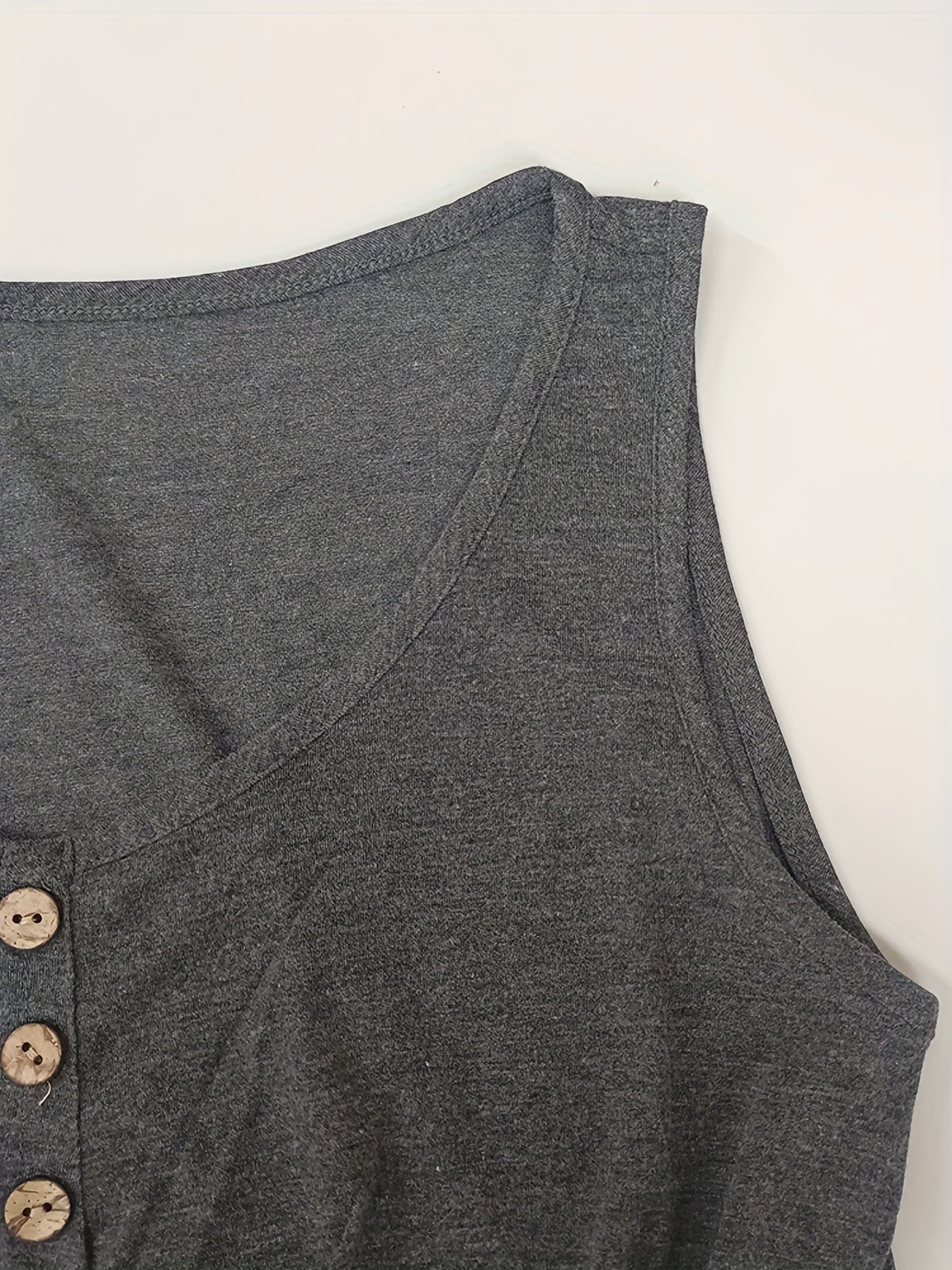 Sleeveless Button Decor Tank Top