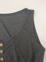 Sleeveless Button Decor Tank Top