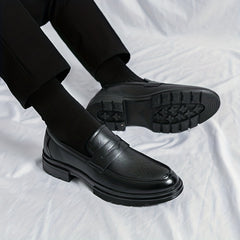 Men's Carved Style Business Shoes Slip On Low Top Classic