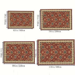 Dark Red American Classic Pattern Large Carpet Soft Area Carpet