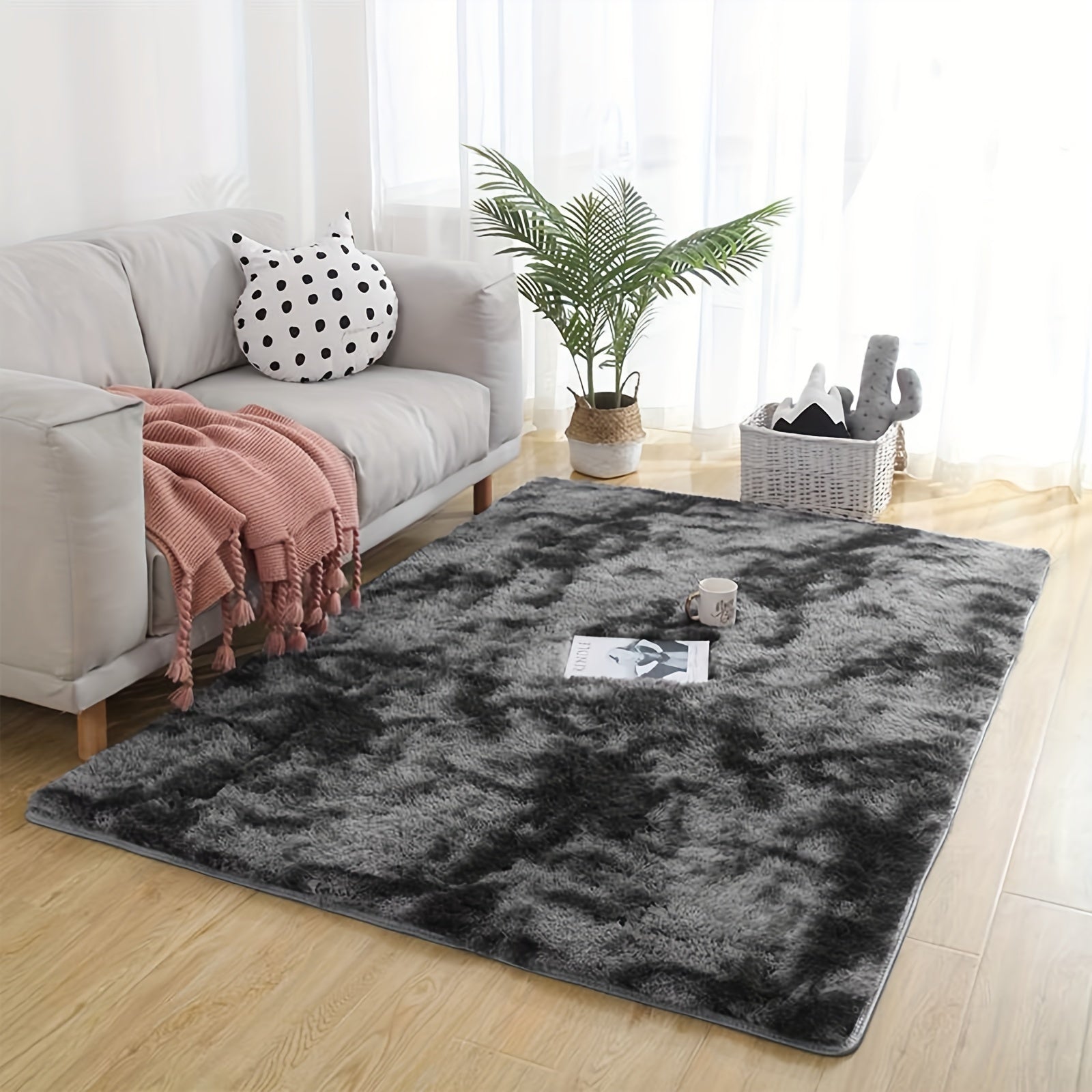 Soft Shaggy Tie Dye Area Rugs for Living Room Bedroom 3'x5'
