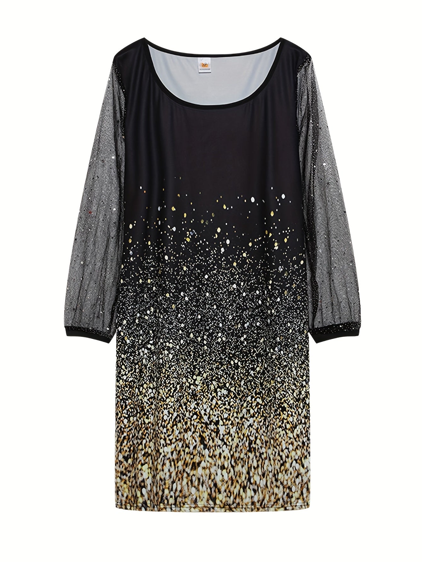 Women's Floral Print Long Sleeve V Neck Dress