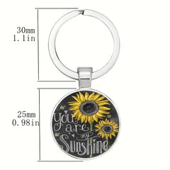 Sunflower Keychain Necklace Retro Bag Charm Wallet Accessory