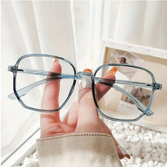 Square Jelly Anti Light Glasses Clear Lens Myopia Frame