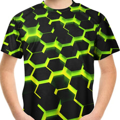 Kids 3D Geo Print Tee Funny Illusion Short Sleeve Street Wear