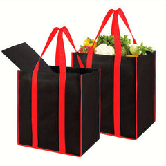 Collapsible Reusable Grocery Bags with Plastic Bottom Utility Tote Bag