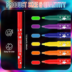 6 Colors Glow In The Dark Neon Highlighter Pens