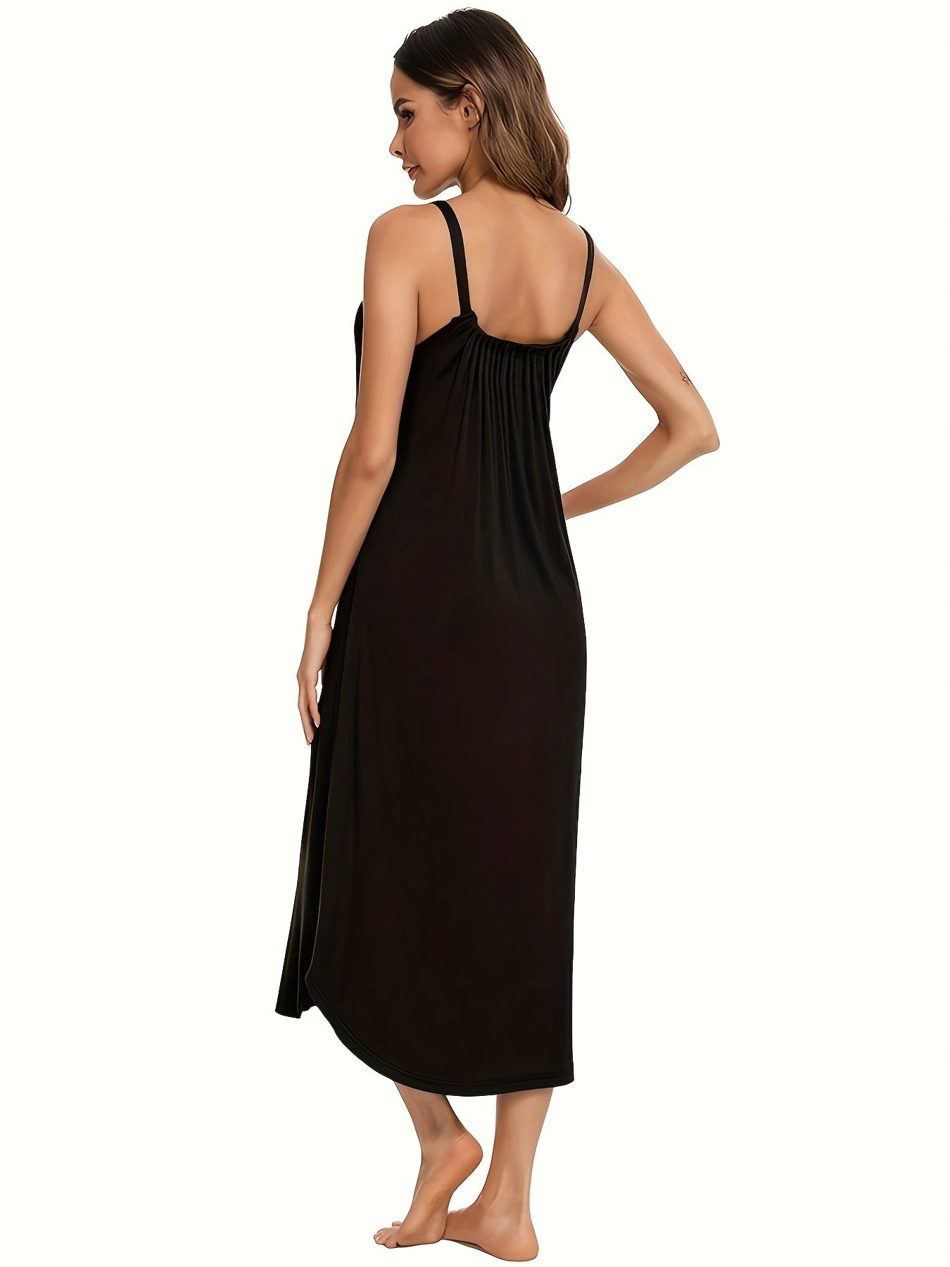 V Neck Spaghetti Strap Sleep Dress Women's Sleepwear