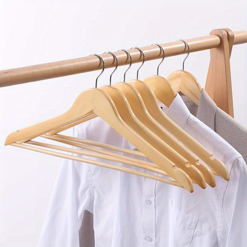 5pcs Non-slip Wooden Clothes Hanger Wardrobe Rack Clothing Store Support