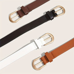 4pcs PU Belt Pin Buckle Casual Jeans Dress Girdle Women
