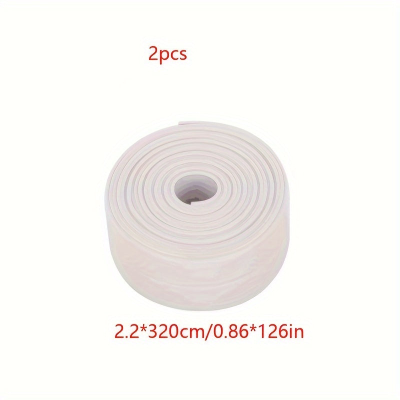 2pcs PVC Self Adhesive Sealant Tape for Kitchen Bathroom Shower Bathtub