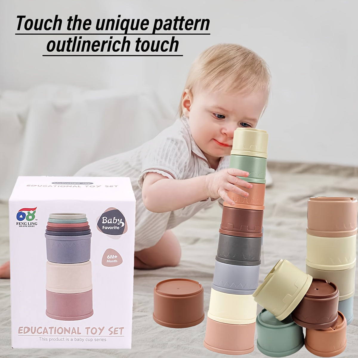 Educational Stack Up Nesting Stacking Cups for Babies