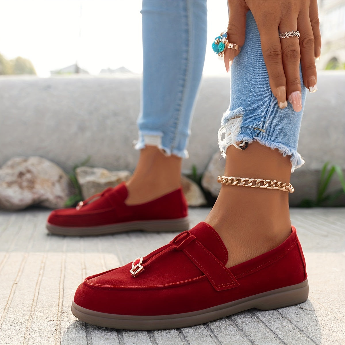 Women's Comfy Flat Loafers Slip On Shoes Round Toe Casual Walking Flats
