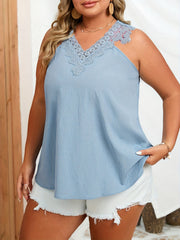 Lace V Neck Tunic Tank Top