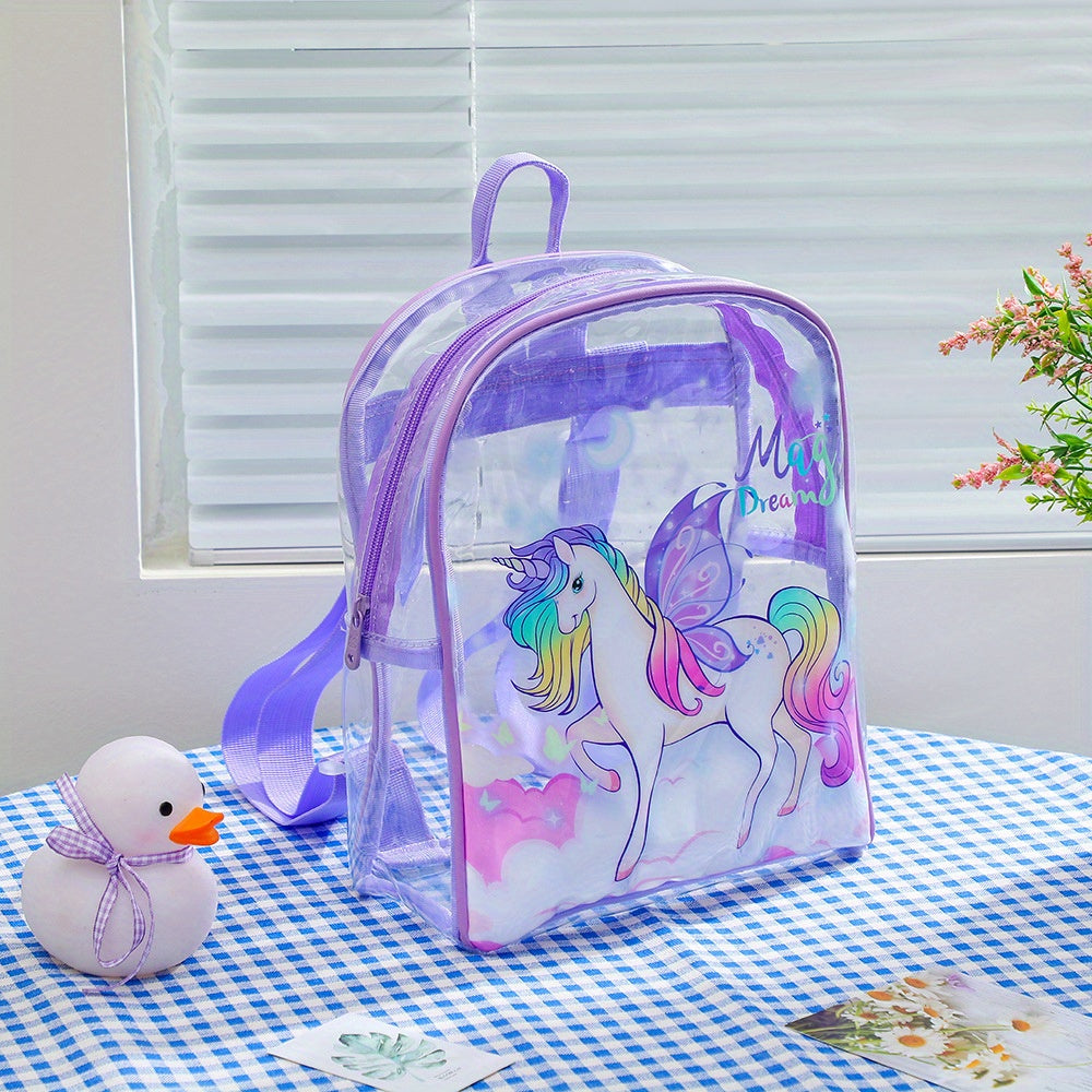 Unicorn PVC Transparent Backpack for Kids