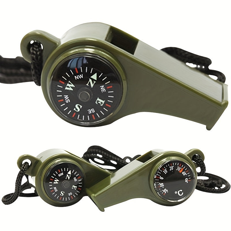 3 in 1 Whistle Portable Lifesaving Whistle Compass Thermometer Camping