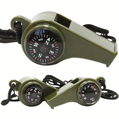 3 in 1 Whistle Portable Lifesaving Whistle Compass Thermometer Camping