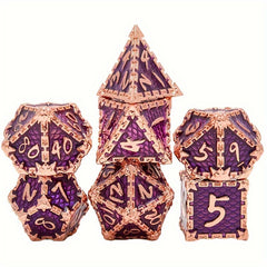 7pcs Dragon Scale Polyhedral Metal Dice Set Halloween Party Supplies