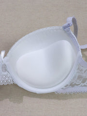 Contrast Lace Push Up Bras Comfy & Breathable Lifting Anti Sagging Bra